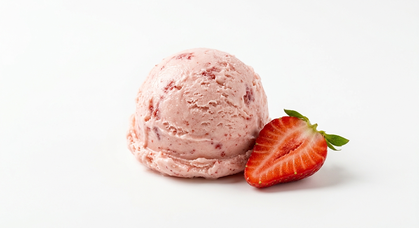 Strawberry ice cream scoop