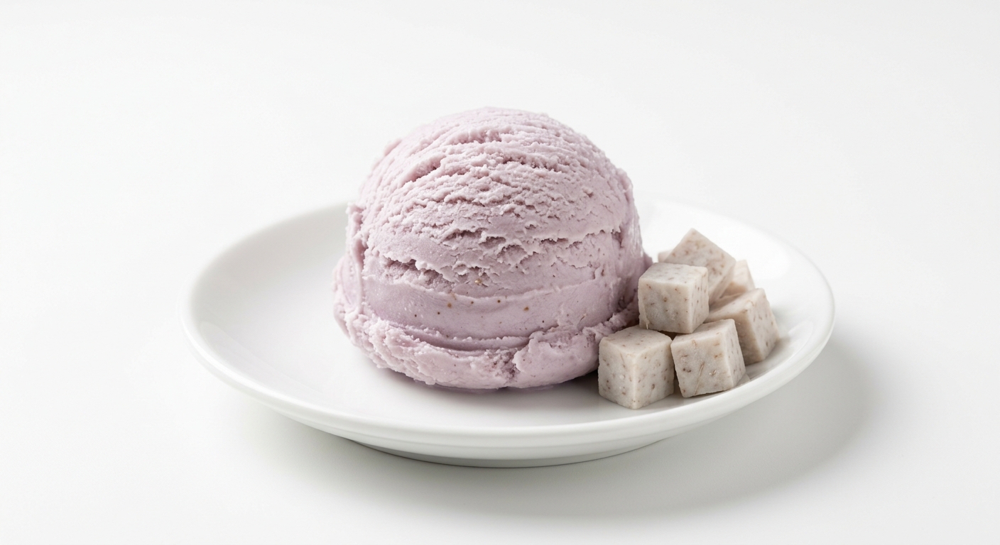Taro ice cream scoop